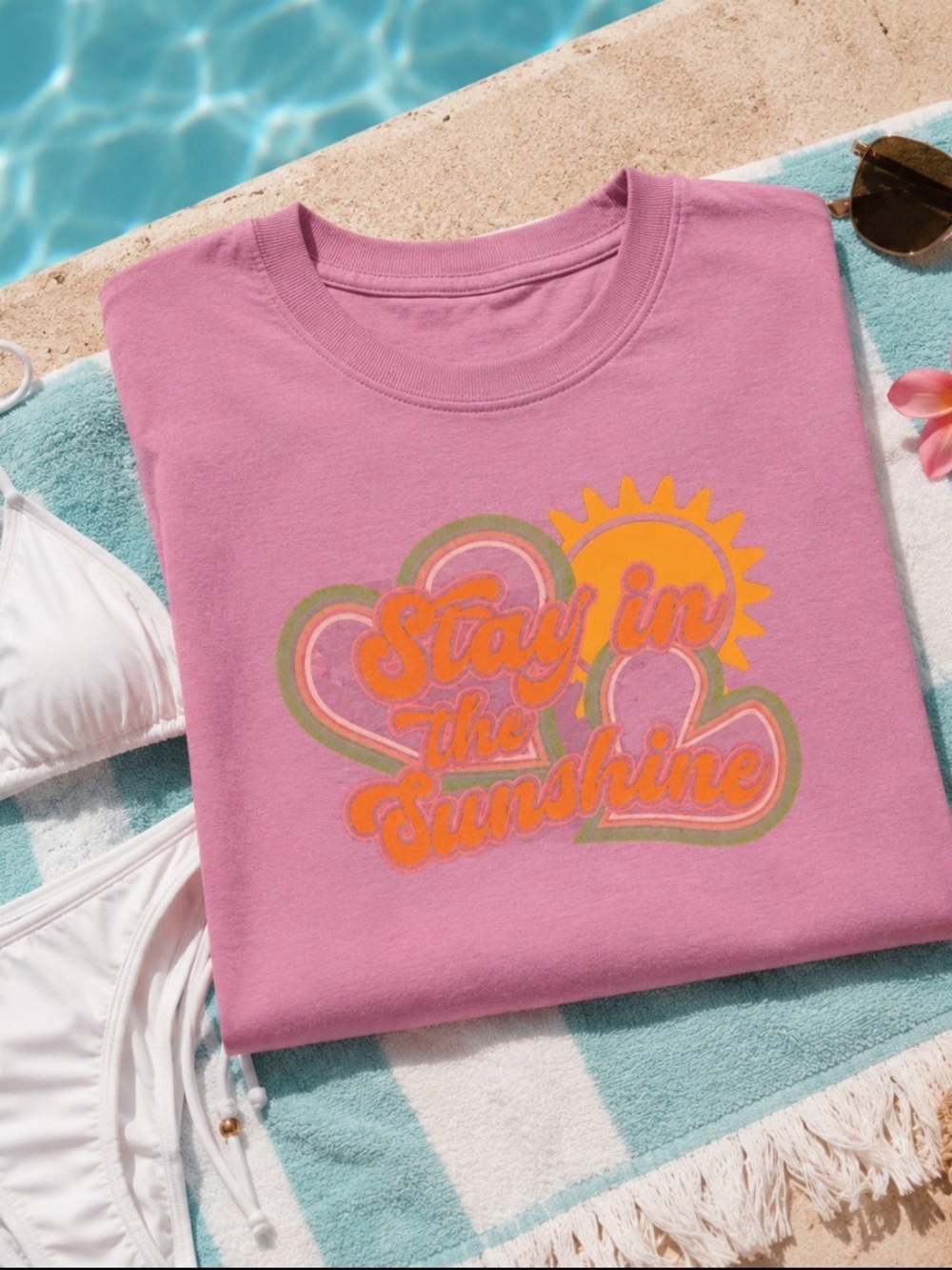 Lavender "Stay in the Sunshine" Graphic Tee
Hand wash hang to dry
